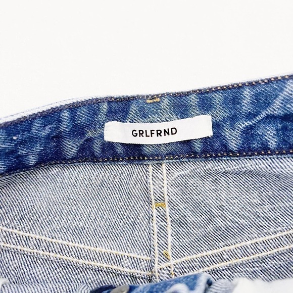 GRLFRND Denim The Eva Short A-Line Skirt with Panels No Stretch SZ26 - Picture 6 of 8